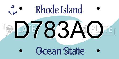 D783AO Rhode Island License Plate