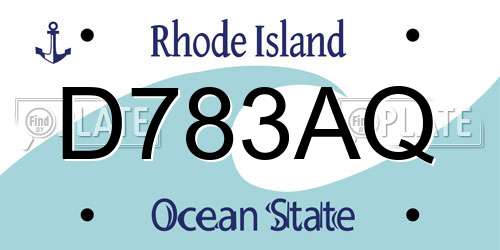 D783AQ Rhode Island License Plate