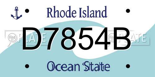 D7854B Rhode Island License Plate