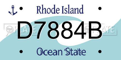 D7884B Rhode Island License Plate