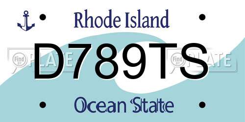 D789TS Rhode Island License Plate