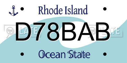 D78BAB Rhode Island License Plate