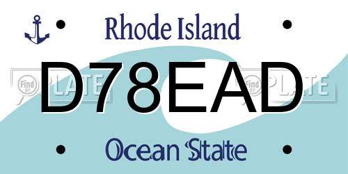 D78EAD Rhode Island License Plate