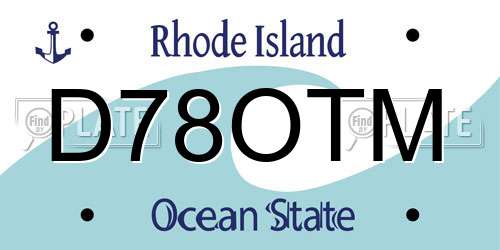 D78OTM Rhode Island License Plate