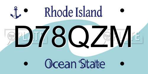 D78QZM Rhode Island License Plate