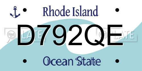 D792QE Rhode Island License Plate