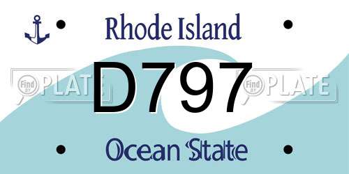 D797 Rhode Island License Plate