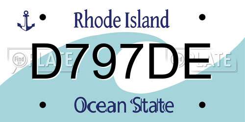 D797DE Rhode Island License Plate