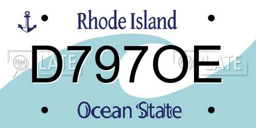 D797OE Rhode Island License Plate