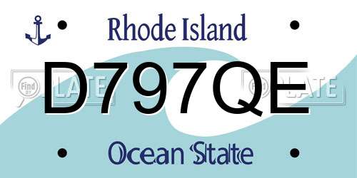 D797QE Rhode Island License Plate