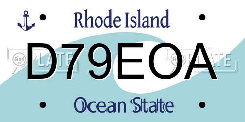 D79EOA Rhode Island License Plate
