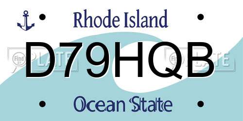 D79HQB Rhode Island License Plate