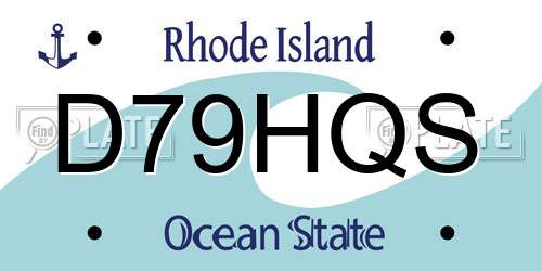 D79HQS Rhode Island License Plate
