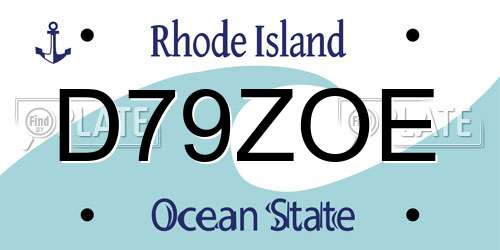 D79ZOE Rhode Island License Plate