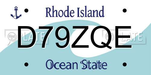 D79ZQE Rhode Island License Plate