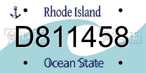 D811458 Rhode Island License Plate