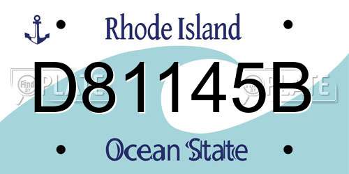 D81145B Rhode Island License Plate