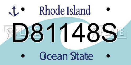 D81148S Rhode Island License Plate