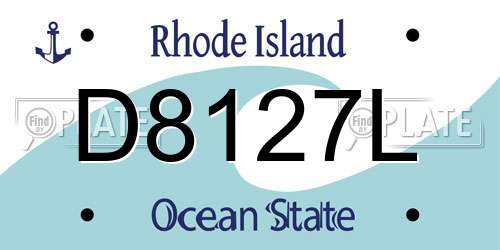 D8127L Rhode Island License Plate