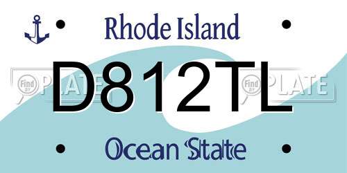 D812TL Rhode Island License Plate