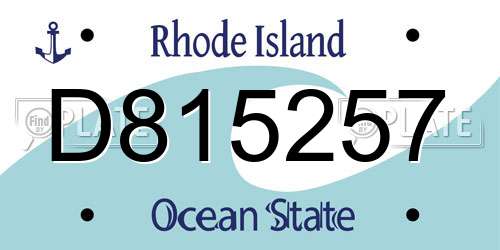 D815257 Rhode Island License Plate