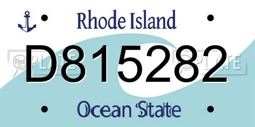 D815282 Rhode Island License Plate