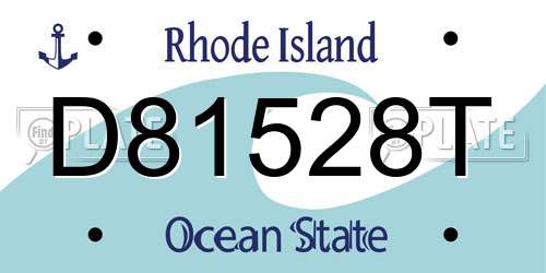 D81528T Rhode Island License Plate