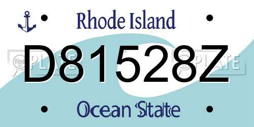 D81528Z Rhode Island License Plate