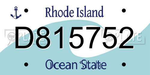 D815752 Rhode Island License Plate