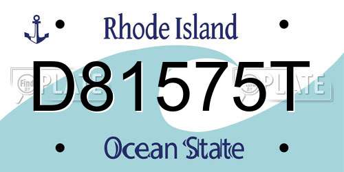 D81575T Rhode Island License Plate