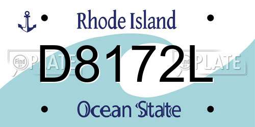 D8172L Rhode Island License Plate