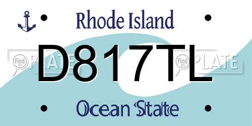D817TL Rhode Island License Plate