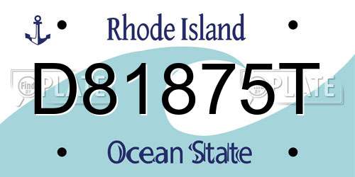 D81875T Rhode Island License Plate