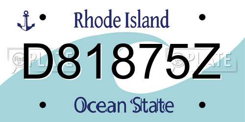 D81875Z Rhode Island License Plate