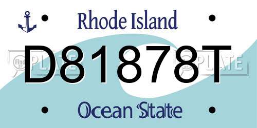 D81878T Rhode Island License Plate