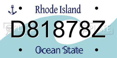 D81878Z Rhode Island License Plate