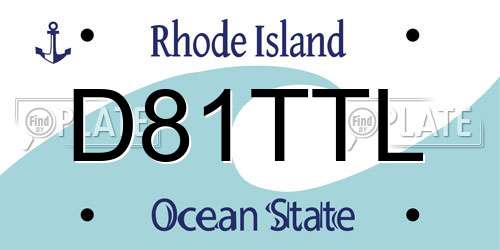 D81TTL Rhode Island License Plate