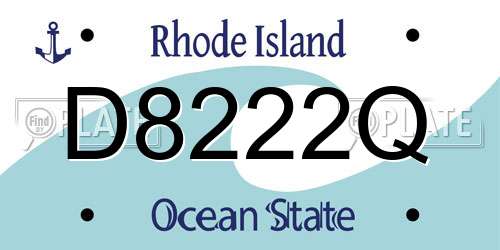 D8222Q Rhode Island License Plate