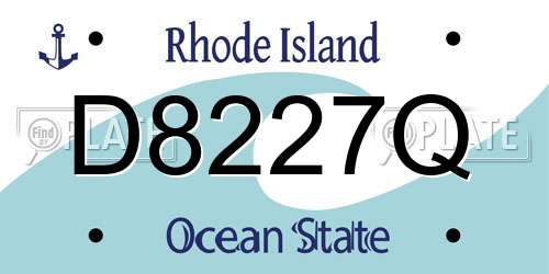 D8227Q Rhode Island License Plate