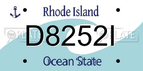 D8252I Rhode Island License Plate