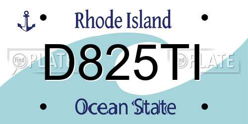 D825TI Rhode Island License Plate