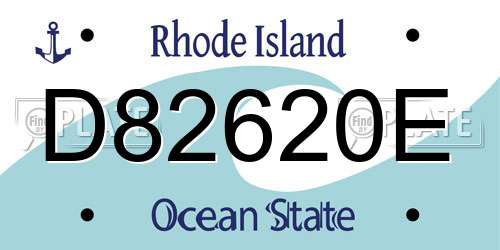 D82620E Rhode Island License Plate