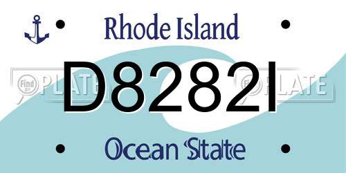 D8282I Rhode Island License Plate