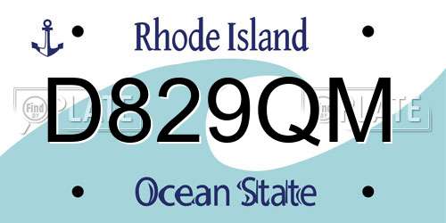 D829QM Rhode Island License Plate