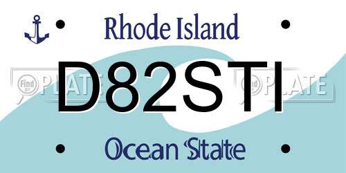 D82STI Rhode Island License Plate