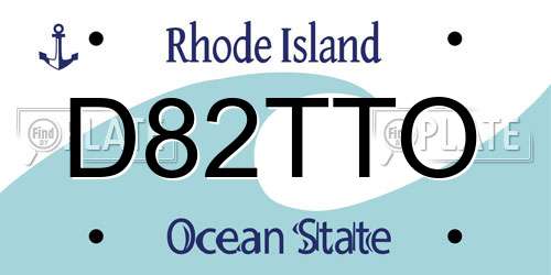 D82TTO Rhode Island License Plate