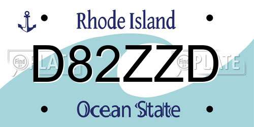 D82ZZD Rhode Island License Plate