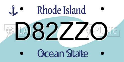 D82ZZO Rhode Island License Plate