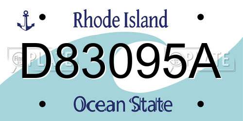 D83095A Rhode Island License Plate