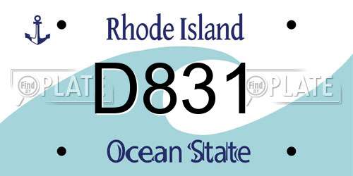 D831 Rhode Island License Plate